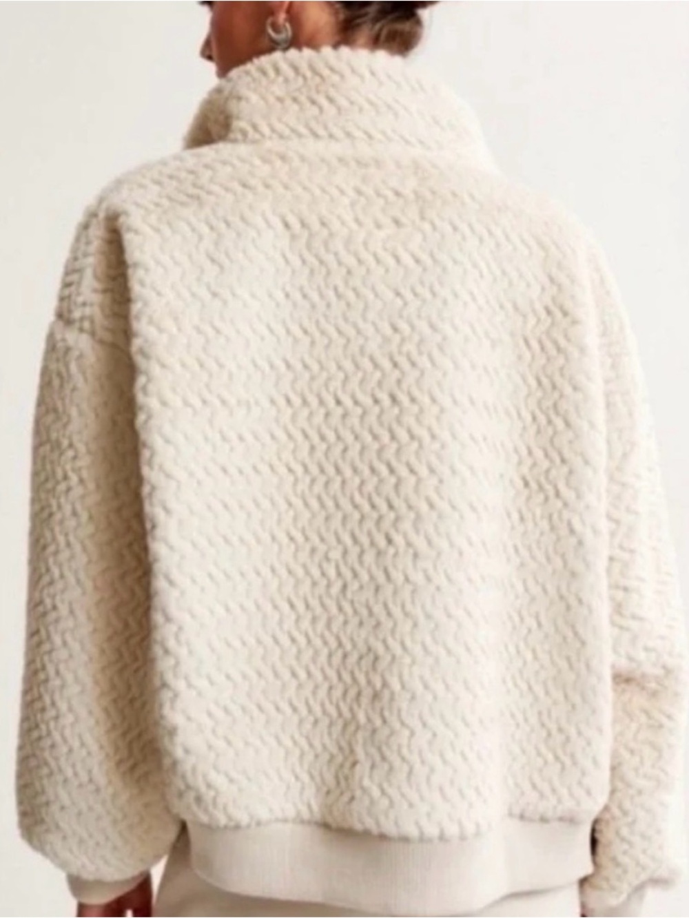 Abercrombie & Fitch Cream Teddy Zip Jacket - Picture 2 of 6